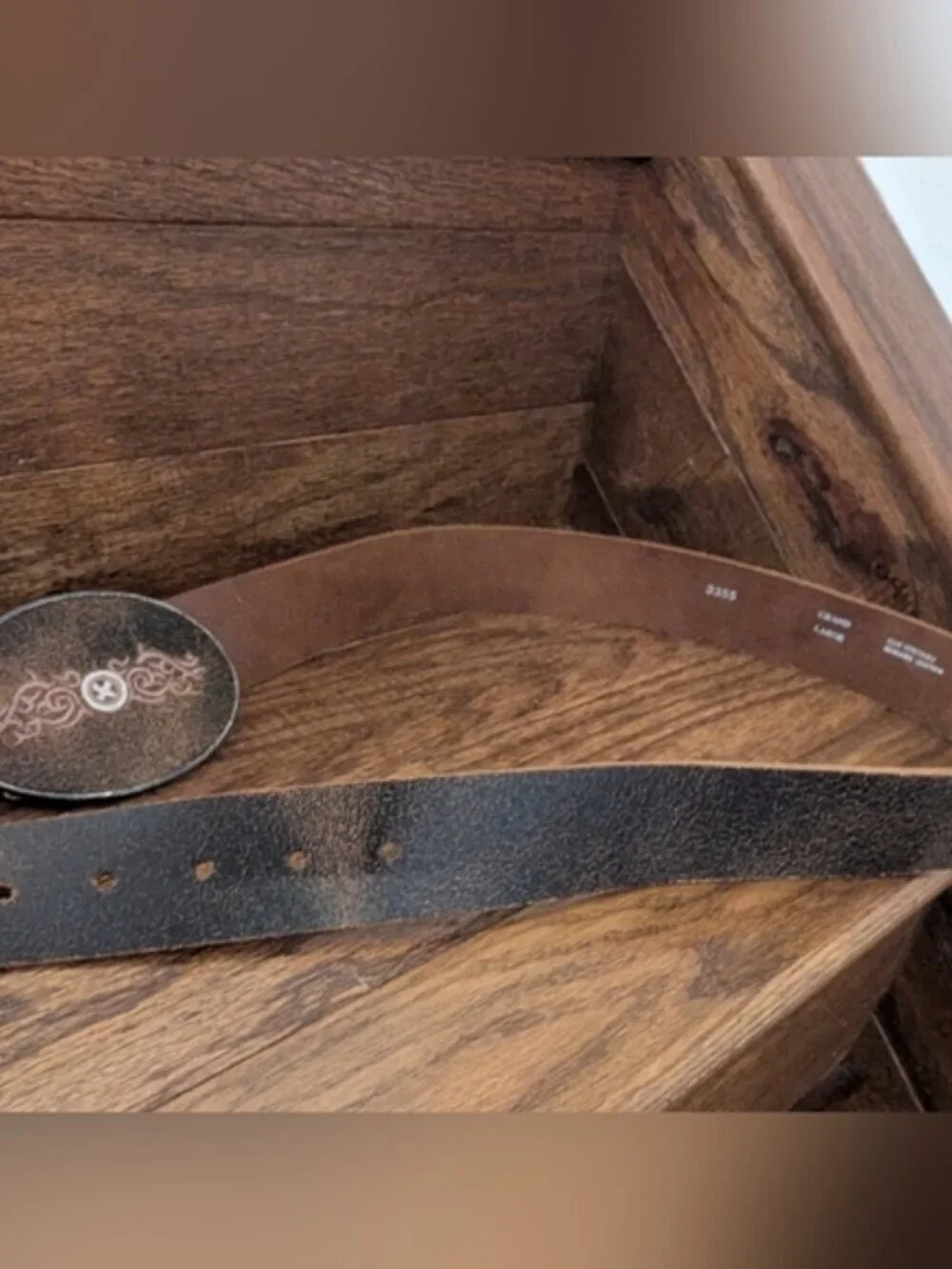 Vintage Leather Belt Made In Canada Size large New! Y2K Grunge Seven7